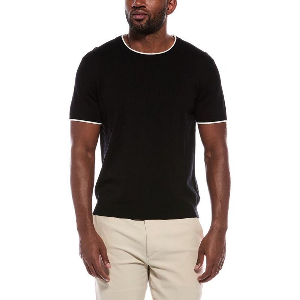Atm Anthony Thomas Melillo Mens  Cashmere-Blend Crewneck Sweater, Black